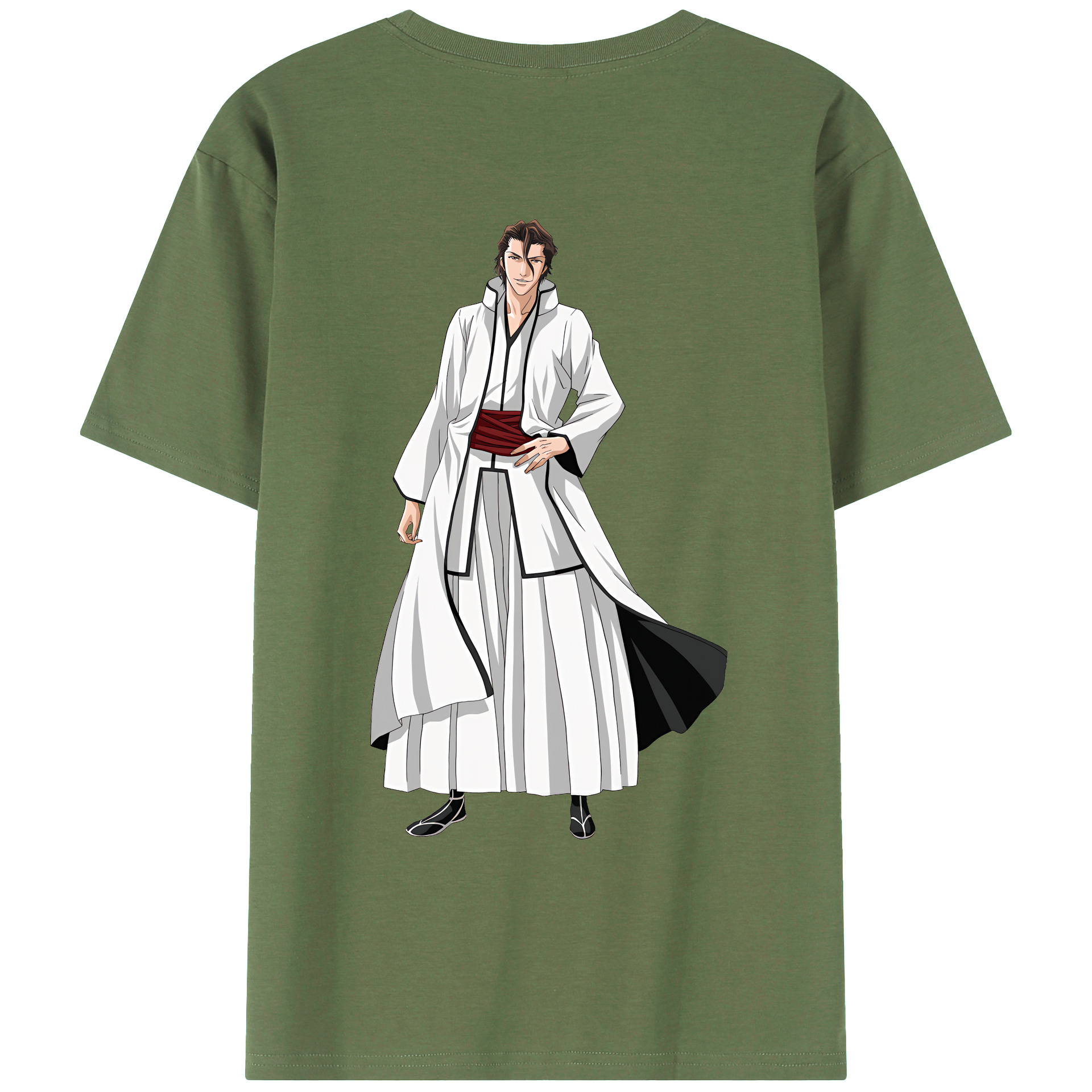 （画像用） ブリーチ 藍染 惣右介（あいぜん そうすけ） BLEACH Aizen Sousuke 綿100％ メンズ半袖Tシャツ（バックプリント） 通気性